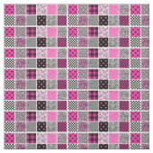 Tissu Boho rose et noir tendance à imprimer (Échantillon)