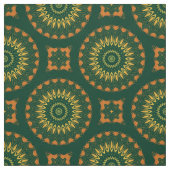 Tissu Boho vert et jaune Motif décoratif chic (Échantillon)