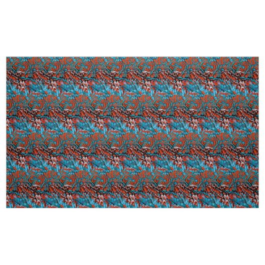 Tissu Bois colorés rouges et bleus (Fat Quarter)