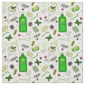 Tissu Boisson vert Jaune Aimer Cocktails Mixologiste (Échantillon)