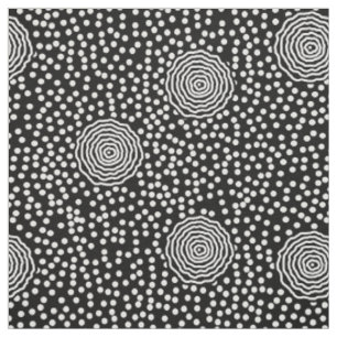 Tissu BOJANGLES, VINTAGE, RETRO POINTS : BLANC sur NOIR