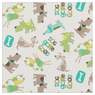 Tissu Bon motif mignon de chien