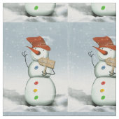 Tissu Bonhomme de neige en route pour le Pôle Nord (Fermer)