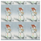 Tissu Bonhomme de neige en route pour le Pôle Nord (Échantillon)