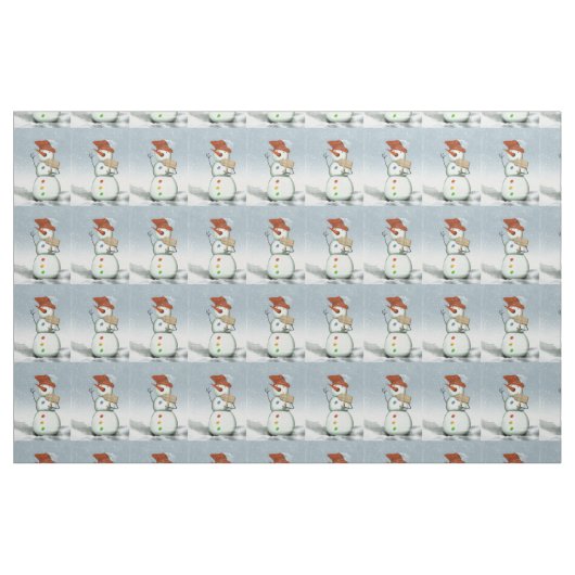 Tissu Bonhomme de neige en route pour le Pôle Nord (Fat Quarter)