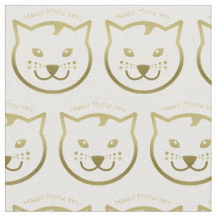 Tissu Bonne année Meow - Couleur arrière - plan personna