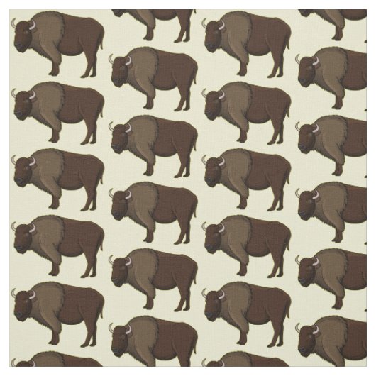 Tissu Bonne illustration de bison américain (Échantillon)