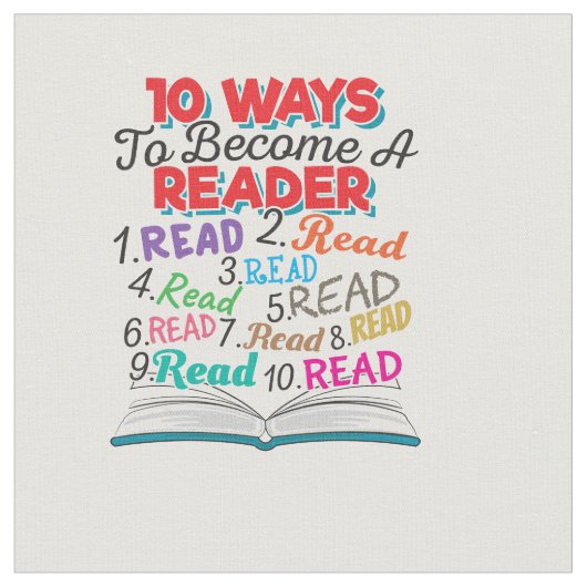 Tissu Book Lover 10 Ways to Become a Reader (Fermer)