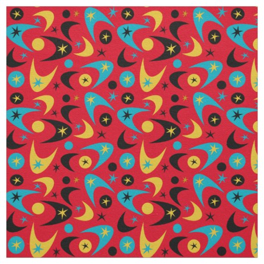 Tissu Boomerangs rétro (Échantillon)