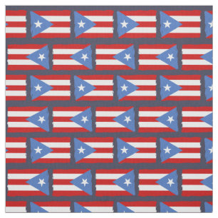 Tissu Bords déchirés : Drapeau de Porto Rico