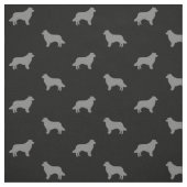 Tissu Bordure Collie Chien race Silhouettes Patternes (Échantillon)