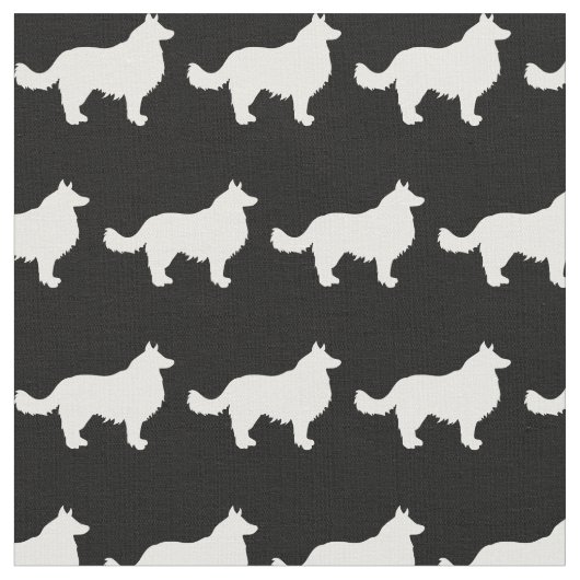 Tissu Bordure Collie Chien Silhouette Animal (Fermer)