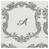 Tissu Bordure florale avec monogramme (Fermer)