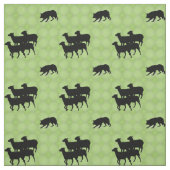 Tissu Bordure Silhouettée Collie Herding Sheep (Échantillon)