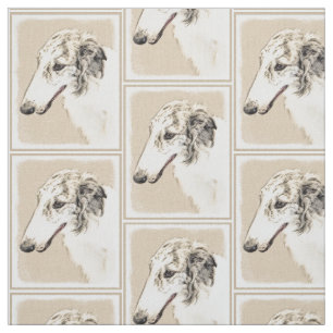 Tissu Borzoi (Brindle d'argent) Peinture originale de ch