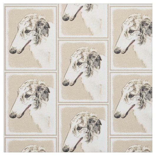 Tissu Borzoi (Brindle d'argent) Peinture originale de ch (Échantillon)