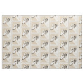 Tissu Borzoi (Brindle d'argent) Peinture originale de ch (Fat Quarter)