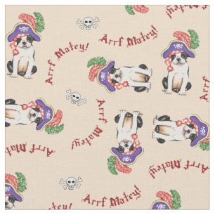 Tissu Boston Terrier Pirate