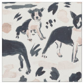 Tissu BOSTON TERRIERS Aquarelle chien peint (Fermer)