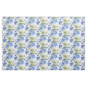 Tissu botanique de blanc de vert bleu d'art de