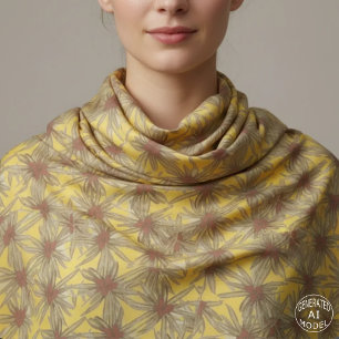 Tissu Botanique de Bromélia Jaune Moderne du Milieu du S