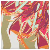 Tissu Botanique géométrique bordeaux (Fermer)