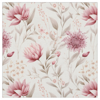 Tissu Botanique rose rustique design confortable