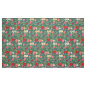 Tissu Botanique verte fraise (Fat Quarter)