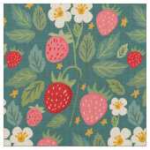 Tissu Botanique verte fraise (Fermer)