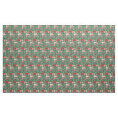 Tissu Botanique verte fraise (Yard)