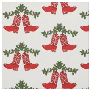 Tissu Bottes de cowboy rouges d'impression de Bandana