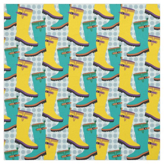 Tissu Bottes de pluie colorées (Échantillon)