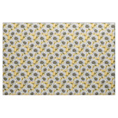 Tissu Bouches blanches, fleurs sauvages sur jaune (Yard)