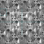 Tissu boucliers gothiques bw (Carreau)