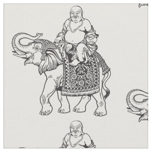 Tissu Bouddha assis sur un éléphant