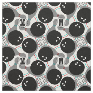 Tissu Boule de bowling et motif Personalizable de Pin