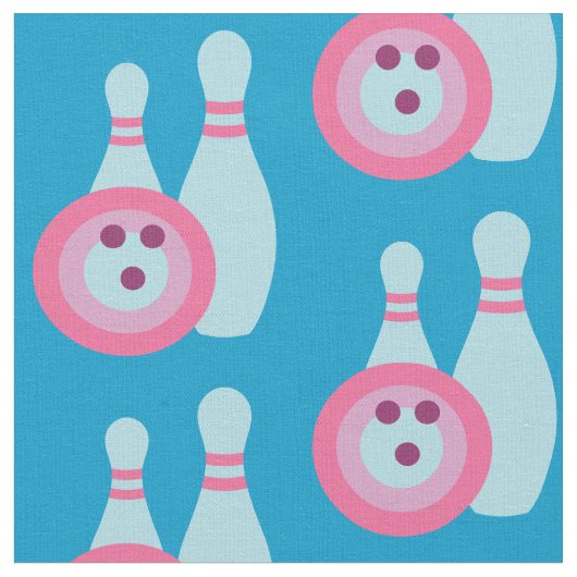 Tissu Boule de Bowling et Pins (Fermer)