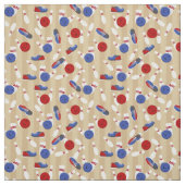 Tissu Boule de bowling, poubelles et chaussures à motifs (Échantillon)