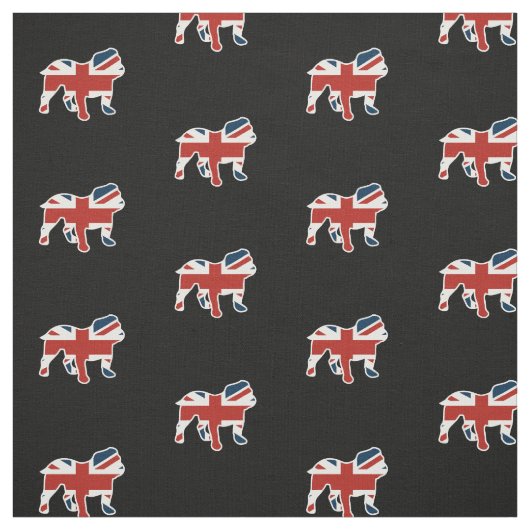 Tissu Bouledogue anglais dans le drapeau d'Union Jack (Échantillon)