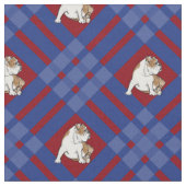 Tissu Bouledogue bleu de plaid (Fermer)