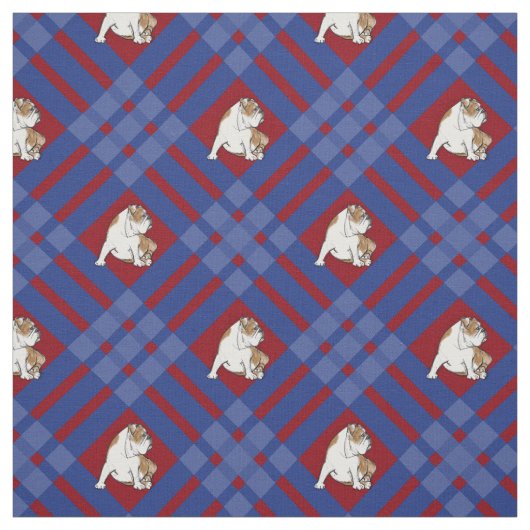 Tissu Bouledogue bleu de plaid (Échantillon)
