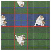 Tissu Bouledogue vert de tartan (Fermer)
