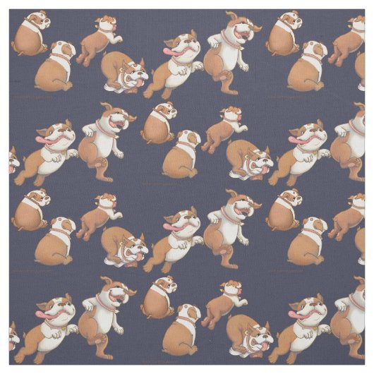 Tissu Bouledogues de danse (Échantillon)