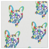 Tissu Bouledogues français bleu vert (fermé)