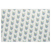 Tissu Bouledogues français bleu vert (Fat Quarter)