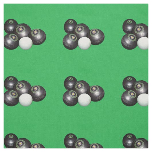 Tissu Boules De Pelouse Noire Sur Vert, (Échantillon)
