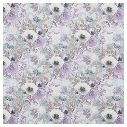 Tissu Bouquet d'anémones délicat. (Échantillon)