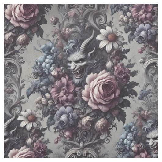 Tissu Bouquet de Baphomet - Carreaux de déclaration goth (Échantillon)