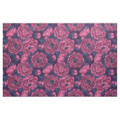 Tissu Bouquet de galets roses (Yard)