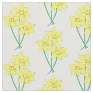 Tissu Bouquet floral à la jonquille jaune